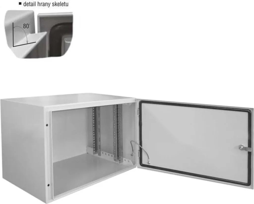 Coffret mural 19" 6U IP65 gris Datacom 600x400 pour vidéosurveillance