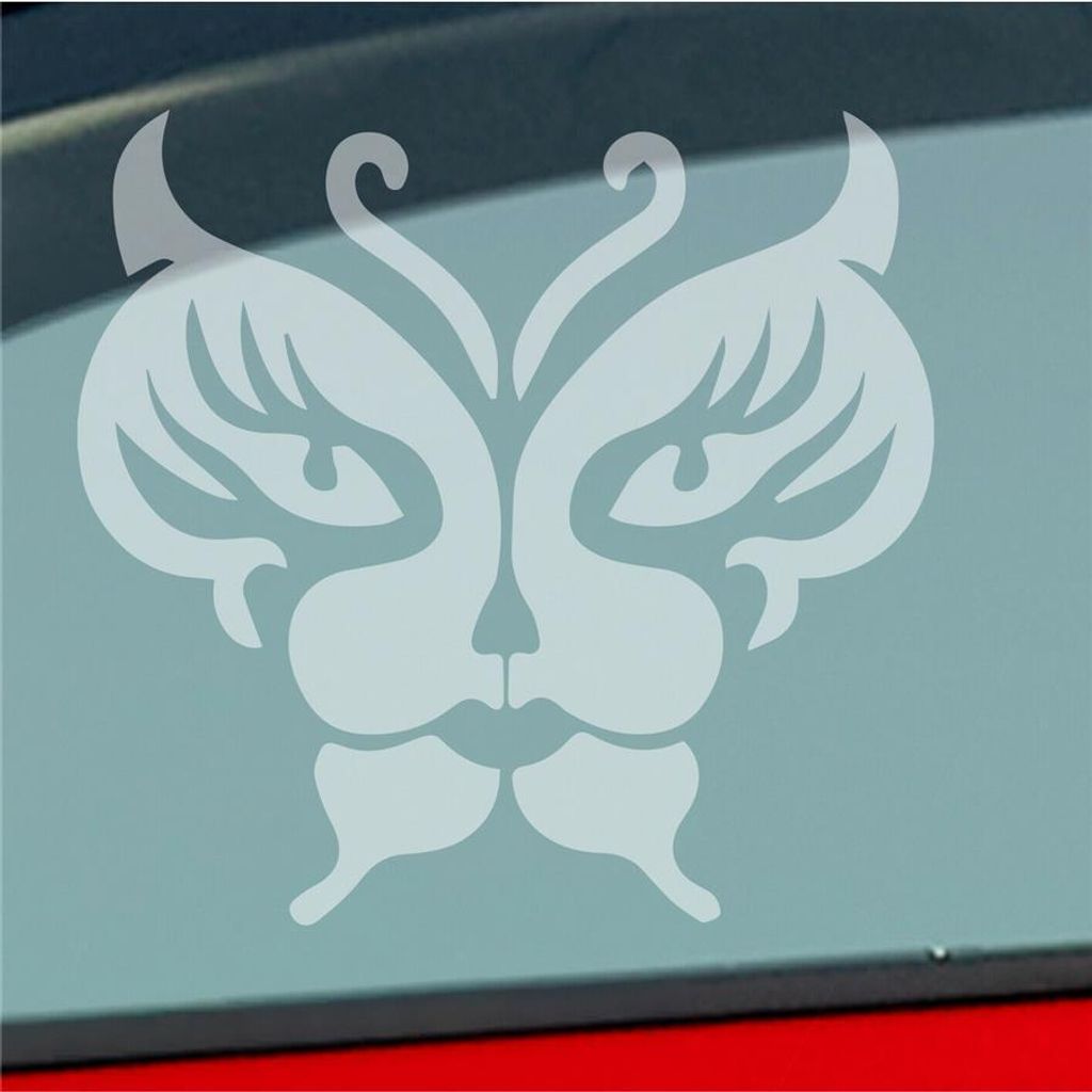 Auto Aufkleber Schmetterling Löwe Tribal 10x10 cm Milchglas Sticker Heckscheibenaufkleber