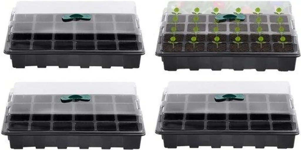 Plateau de culture fleurs 24 alvéoles avec dôme ventilé pour le jardin