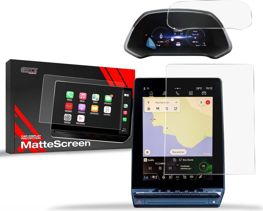 Matte Autodisplayfolie 2in1 für Renault Captur 10,4" (2024-2025), Grizz Protector