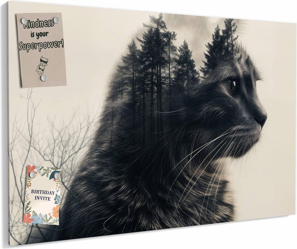 Magnettafel 60x40cm magnetisch & beschreibbar Metall-Board - Waldkatze