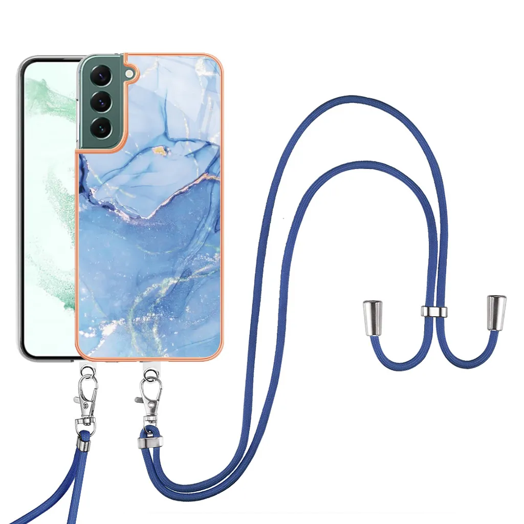 Custodia Samsung S22 Plus 5G Bumper TPU Anti-Caduta Cinturino Blu