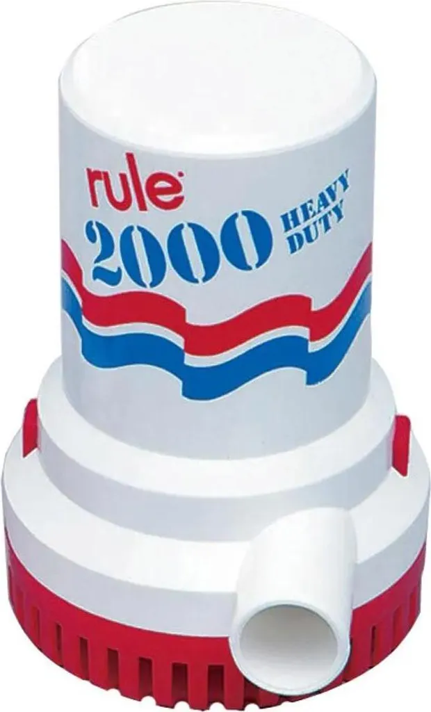 Pompe de cale immergée Rule 2000 débit 7570 L/h pour navire de plaisance