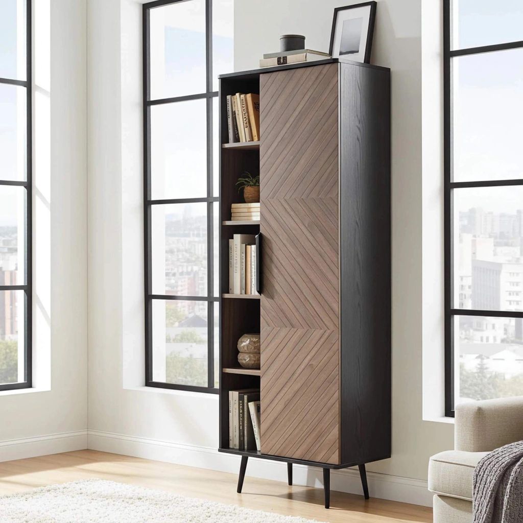 RAVIO Bücherregal Pinelli R1D hohes Regal mit Fachböden und Produktbild 