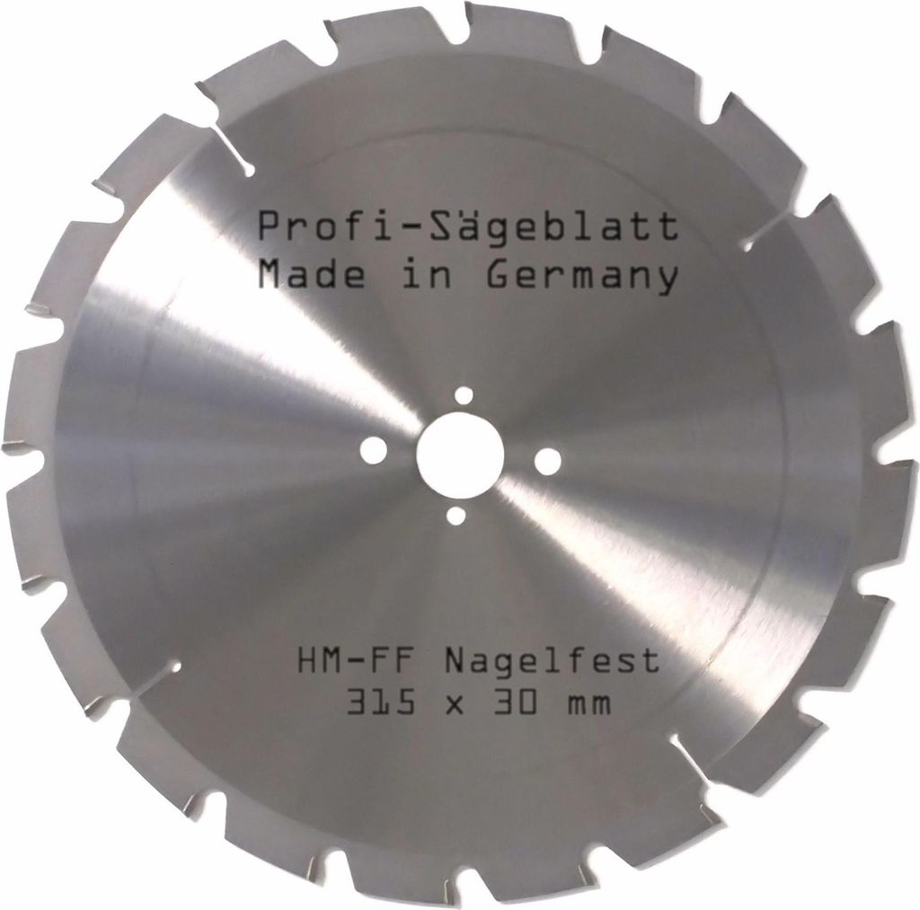 Hartmetall Sägeblatt 315 x 30 mmØ NAGELFEST Z = 20 FF HM Präzisions Kreissägeblatt Ersatzsägeblatt für Brennholz, Leimholz, weiches und harte...