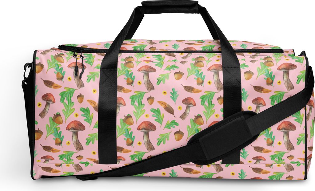 Mr. & Mrs. Panda Sporttasche Waldträume Design - Weiß - Geschenk, Pilze, Eiche, Blätter, Glühwürmchen, Wald, Weekender, Duffle-Bag, Weekender-...