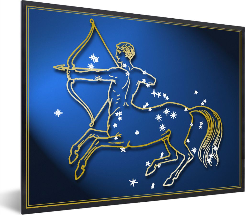 MuchoWow Gerahmtes Poster Sternzeichen - Schütze - Sterne 40x30 cm - Poster mit Schwarzem Bilderrahmen Wandposter Rahmen Foto Bilder - Kunstpost...