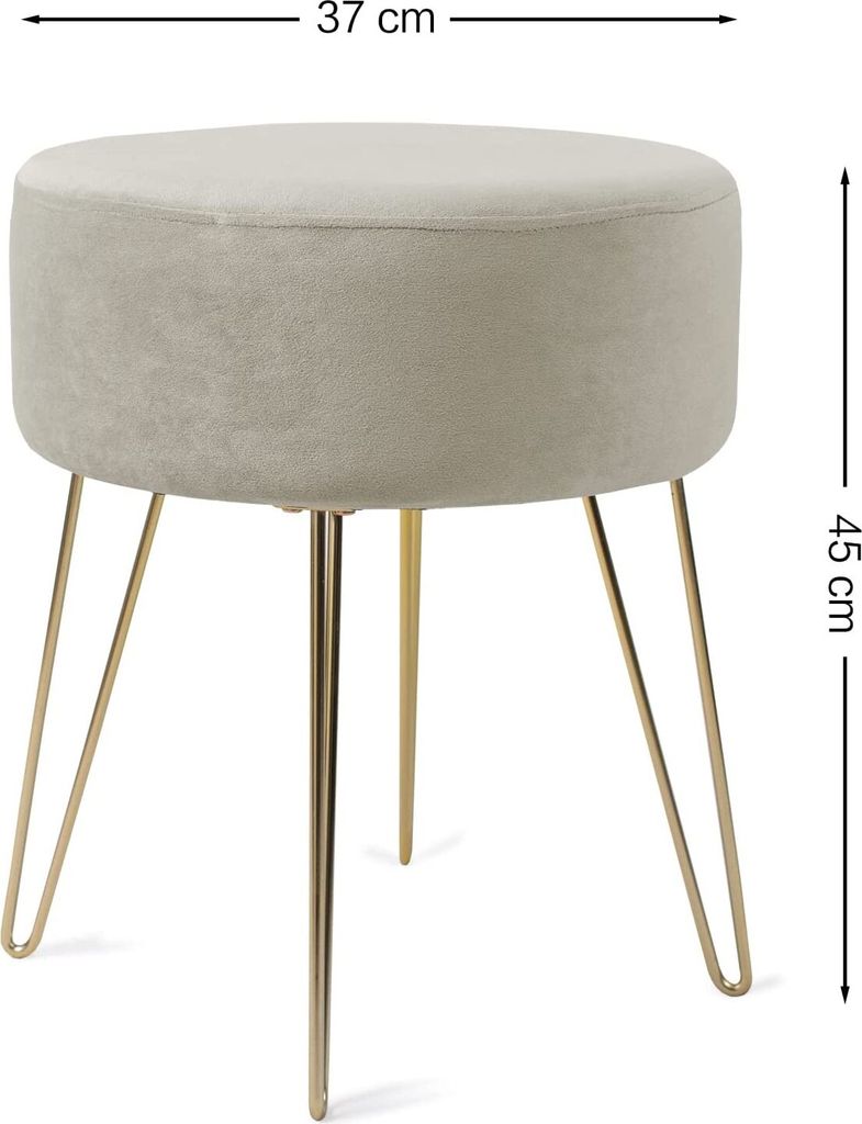 Theo Cleo Runder Sitzhocker Schminktisch Hocker Ottoman Produktbild 3