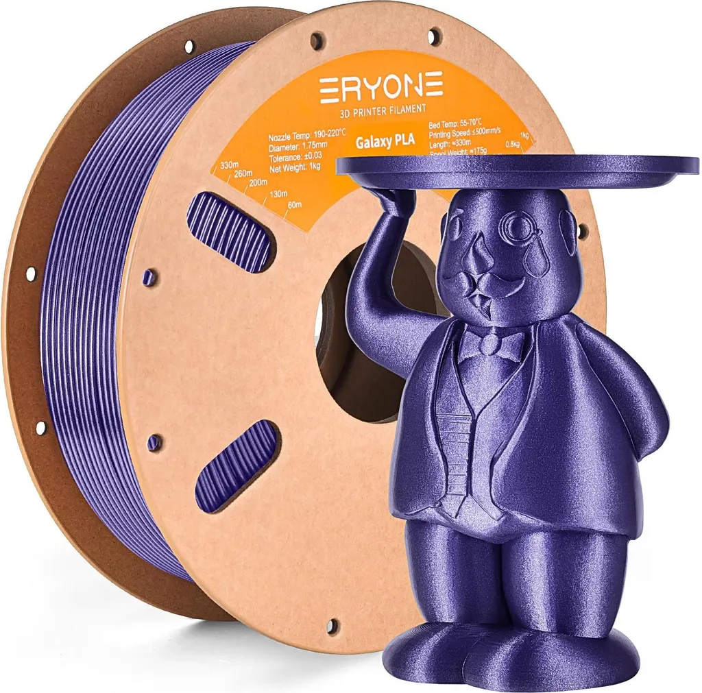 Filament imprimante 3D violet pailleté PLA 1.75mm haute qualité 3kg