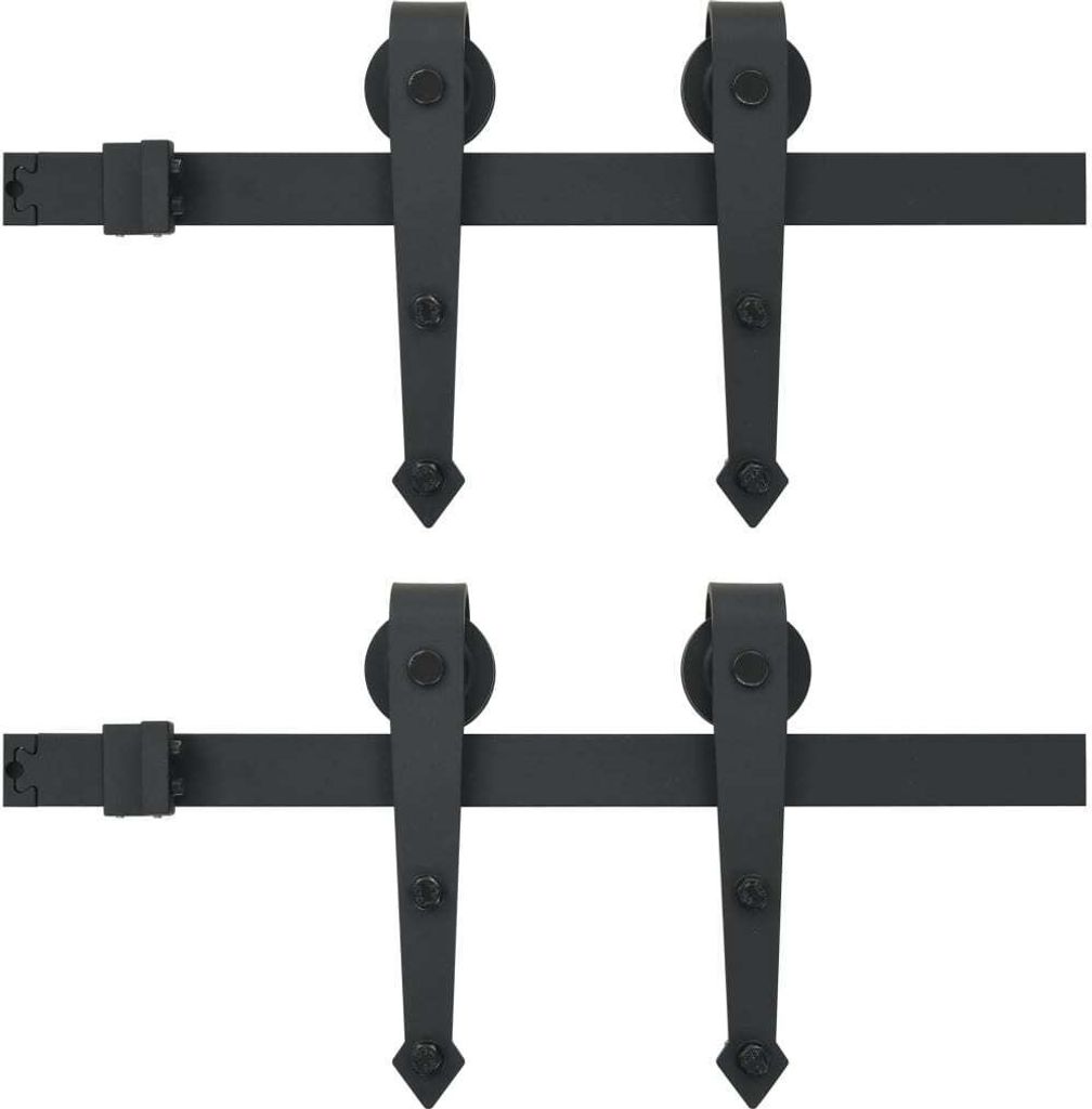 Set di ferramenta per porte scorrevoli 2x183 cm acciaio Immagine del prodotto 