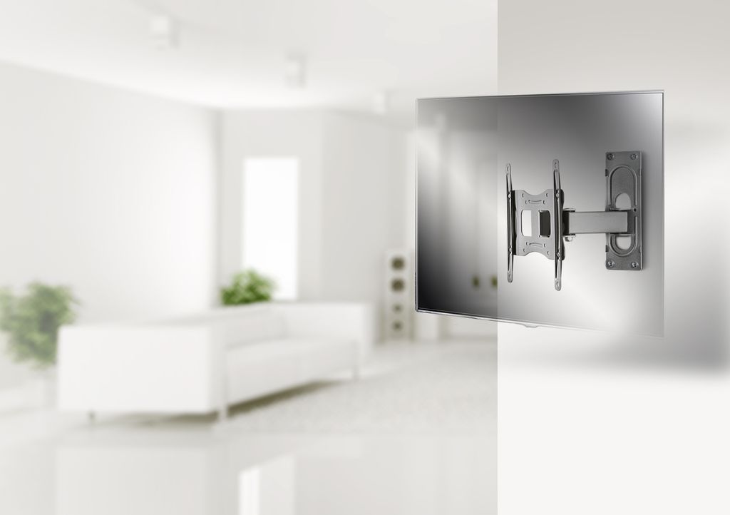 VCM Universal TV Wandhalterung 15-40 Zoll bis 15 kg | um 19 Grad neigbar kippbar | 90 Grad schwenkbar | 360 drehbar ausziehbar | VESA bis max. 200x...