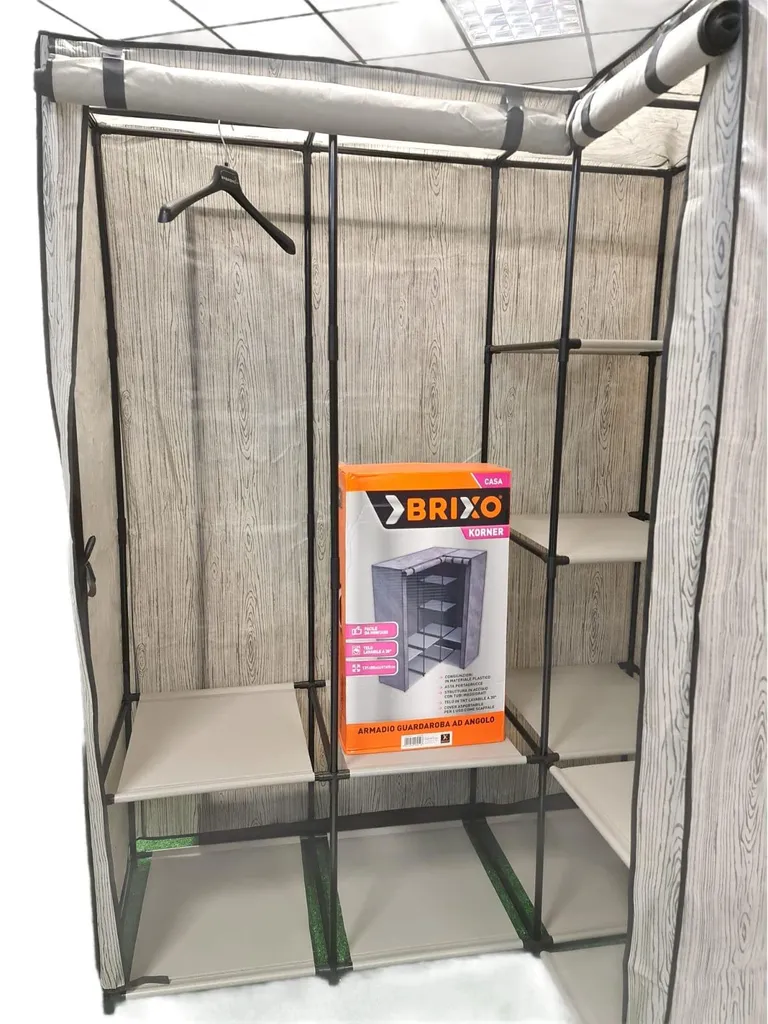 Armoire d'angle Brixo Korner en tissu résistant avec structure métallique - 4