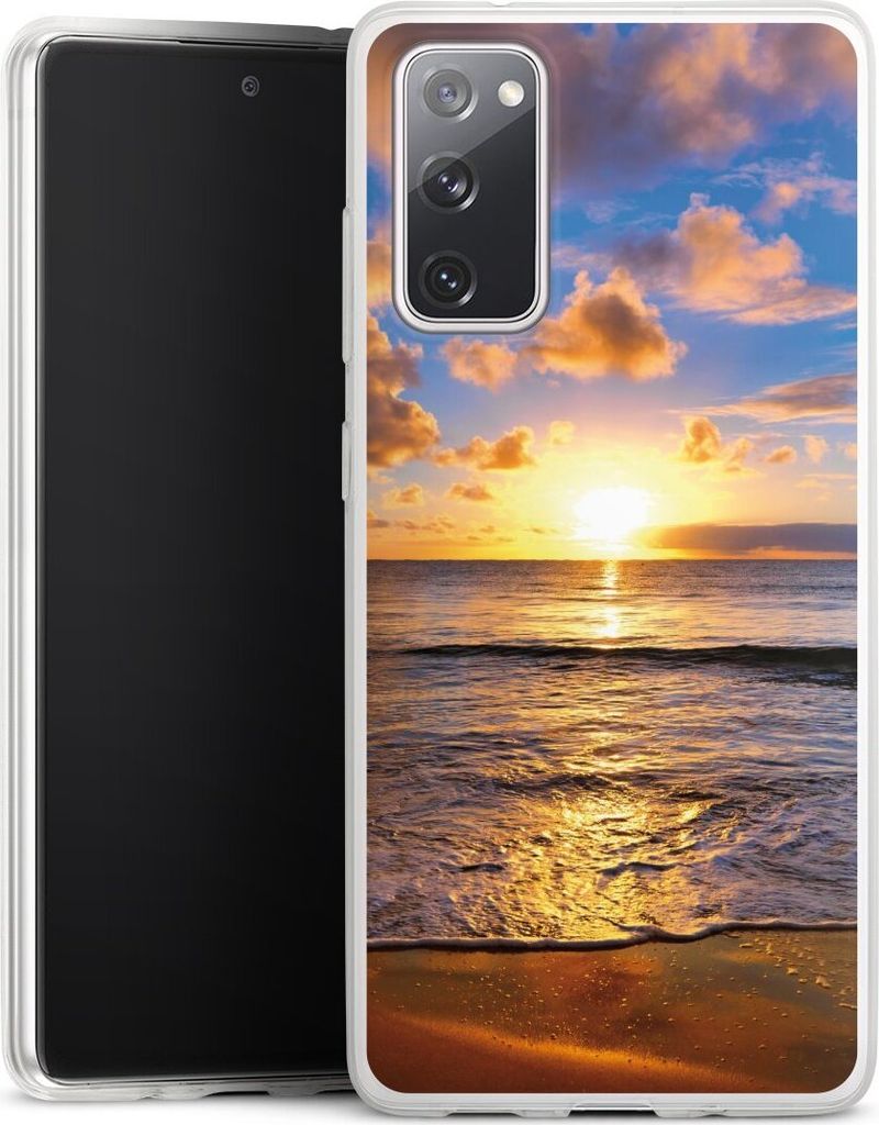 DeinDesign Slim Hülle für Samsung Galaxy S20 FE 5G Silikon Case Ultra Dünn Handyhülle Meer Sonnenuntergang Strand
