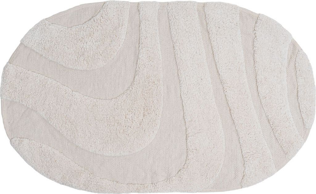Badematte Beau, cremefarben, oval, 50 x 80 cm