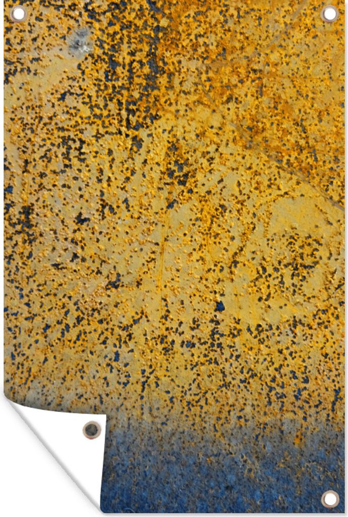 MuchoWow 60x90 cm Outdoor-Poster Gartendeko Sichtschutz Garten Poster für den Garten Gold - Eisen - Rost