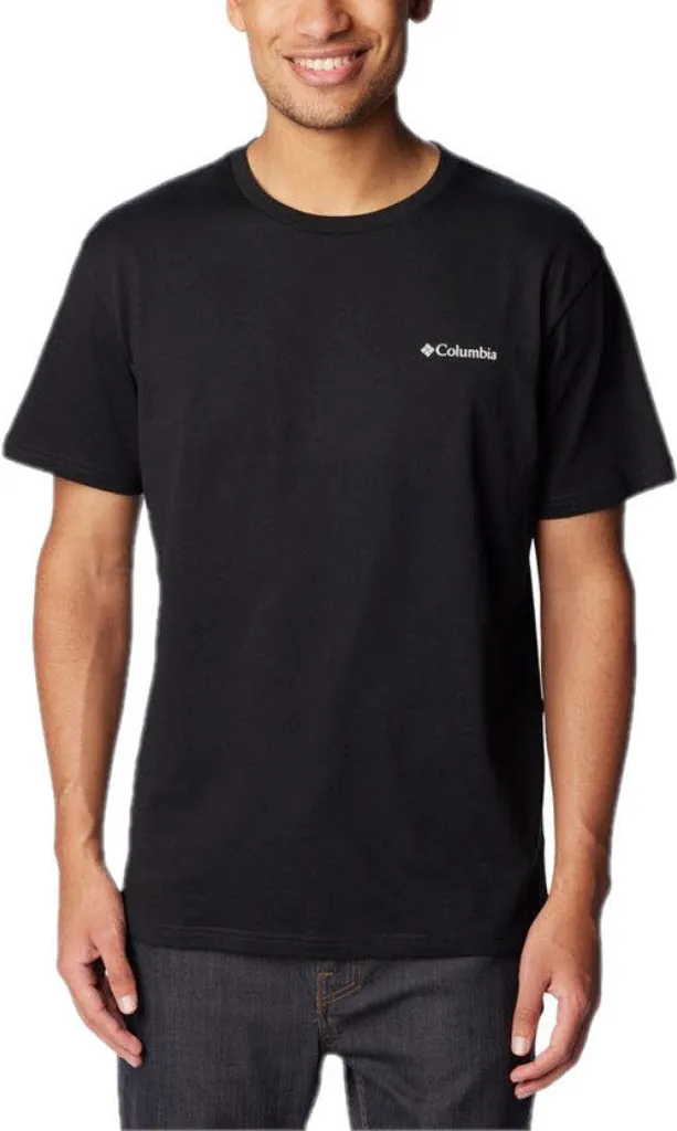 T-shirt Homme Columbia Noir S Idéal Randonnée et Loisirs - Pur Coton