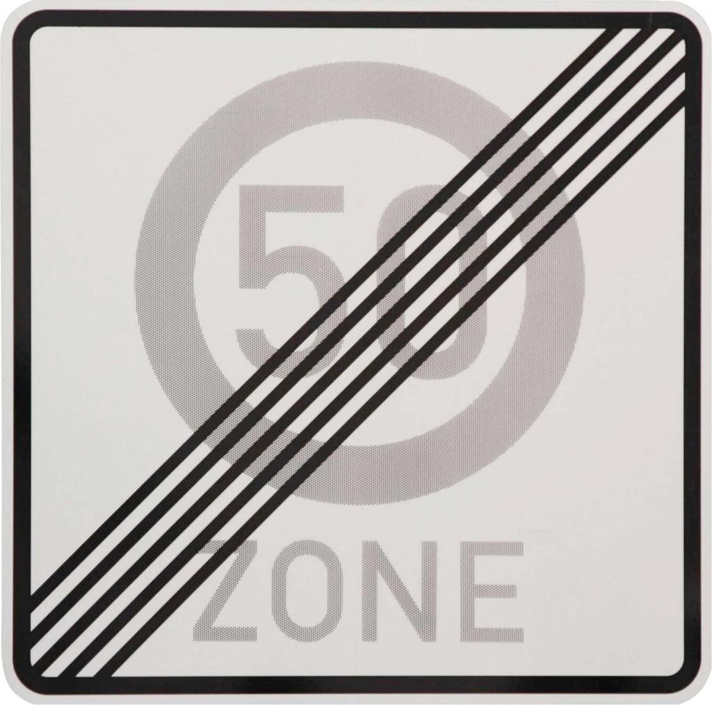 ORIGINAL Verkehrszeichen ENDE 50 ZONE 600 x 600 mm 60 Geburtstag Geschenk Geburtstagsschild Straßenschild Verkehrsschilder Schild Schilder Geschwi...