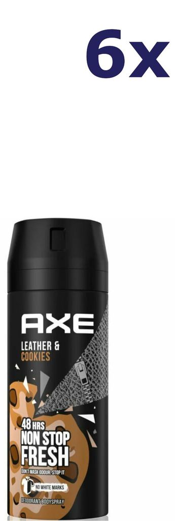 6x Axe deospray leather and cookies 150ML