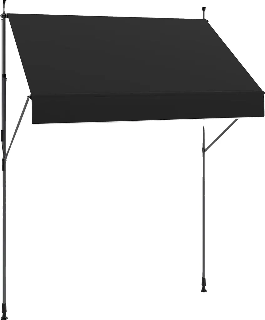 Store extérieur pour balcon noir, protection UV et ombre réglable manuelle