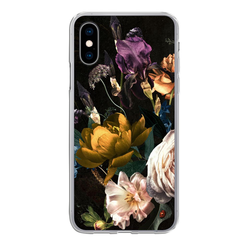 MuchoWow Handyhülle Schutzhülle Hülle für iPhone X Blumen - Blumenstrauß - Muster Silikon Softcase Handy Hülle - Handyhülle