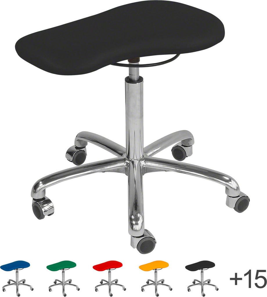 Therapiehocker Exklusiv mit Polster und Rollen, Praxishocker, Rollhocker