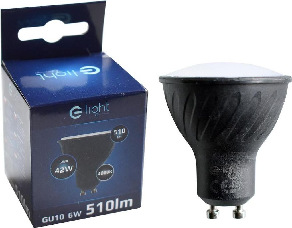 LED GU10 Lampe 6W neutralweiß 4000K schwarz Eko-Light