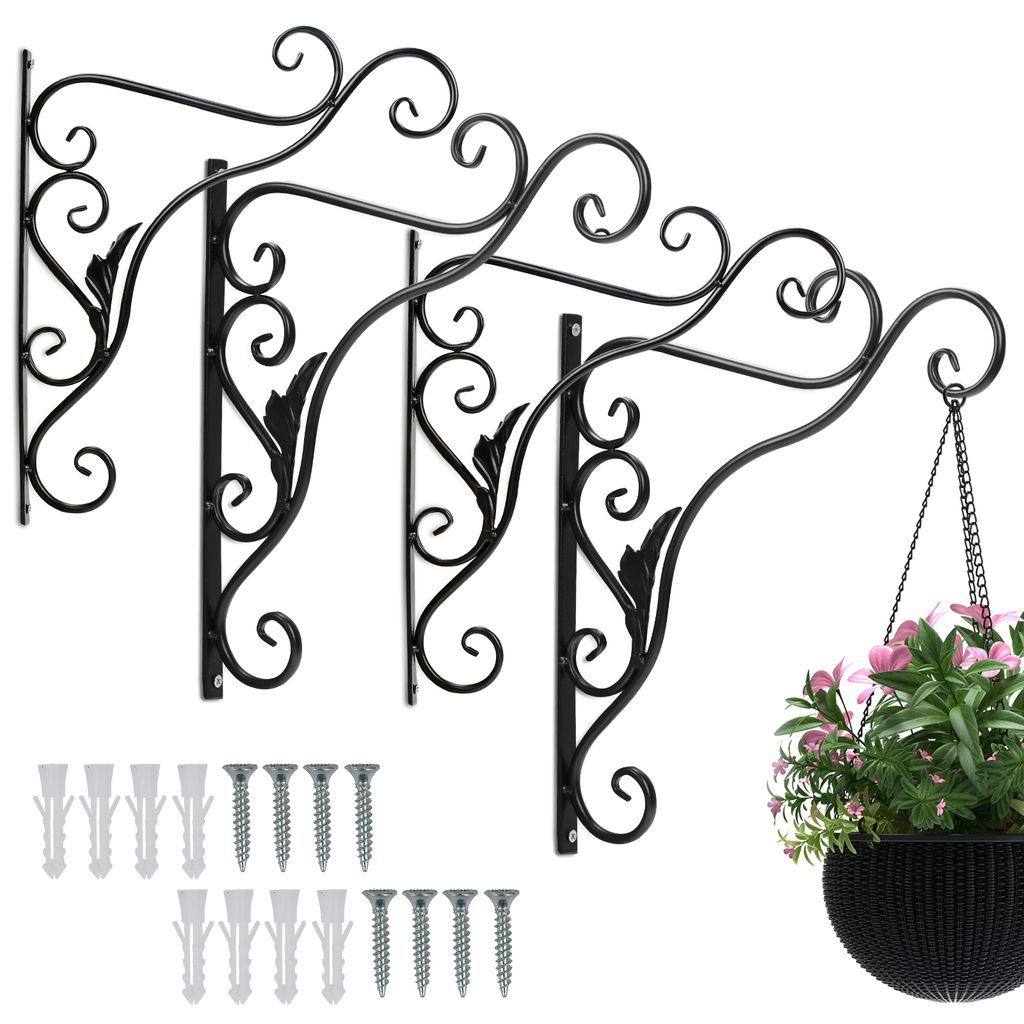 Aopunly Blumenhaken 4er Wandhaken Blumenampel 295x360mm Vogel Blumenhalter Wandhalter Windlichthalter Pflanzenhalter Blumenampelhalter