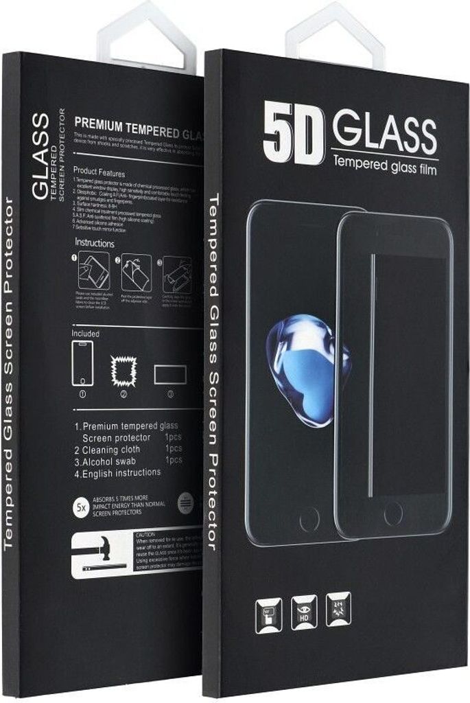 5D Full Glue Tempered Glass - passend für IPHONE 12 Pro Max schwarz