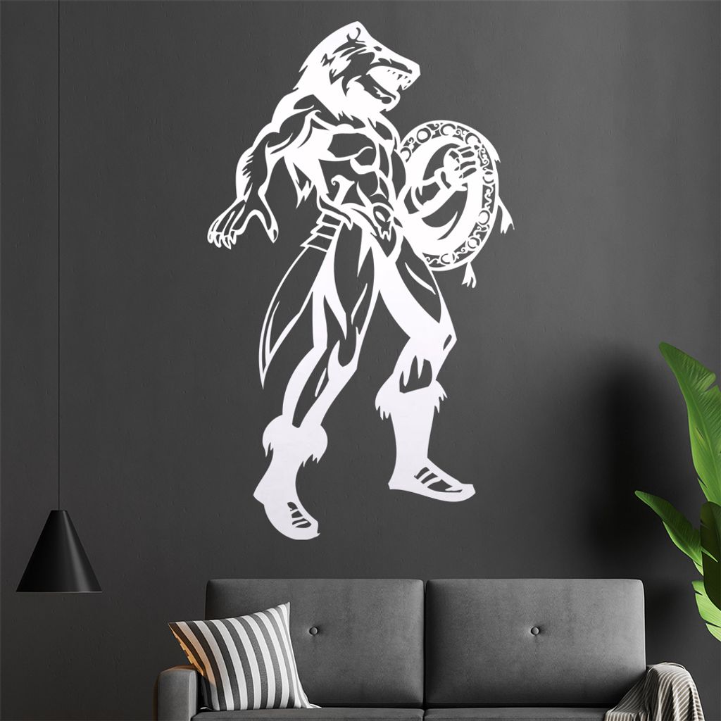Fantasy Krieger Wandtattoo in 6 Größen - Wandaufkleber Wall Sticker - Dekoration, Küche, Wohnzimmer, Schlafzimmer, Badezimmer