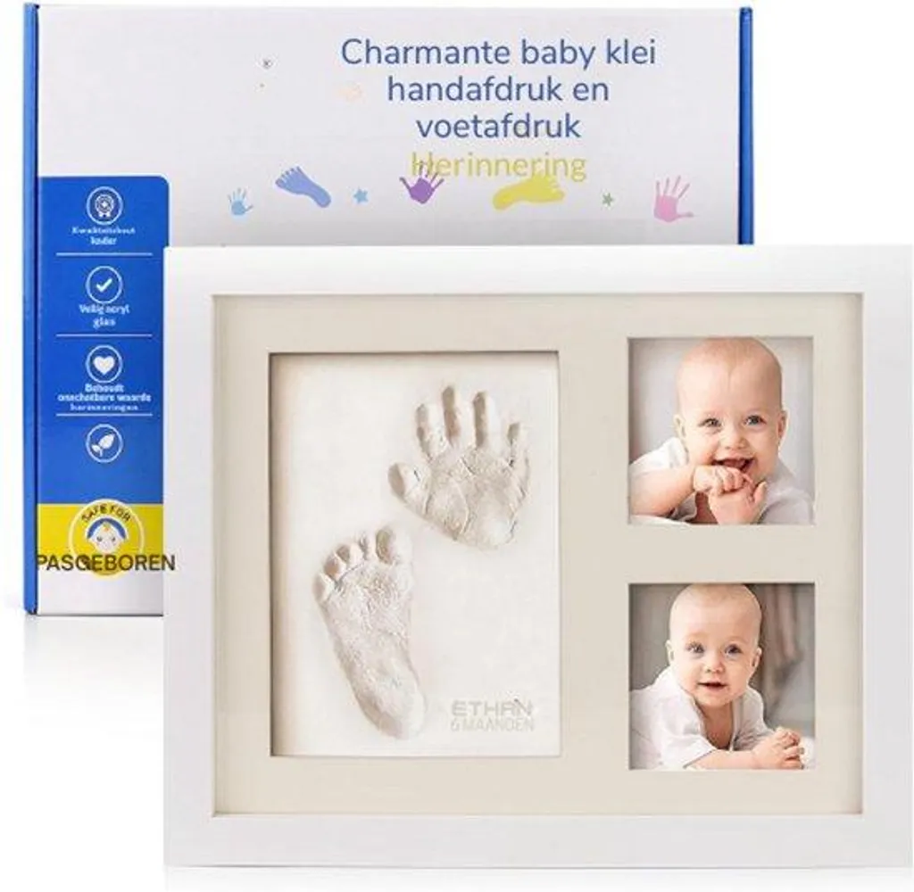 Kit Empreinte Bébé Argile Non Toxique - Cadre Personnalisé avec Photos