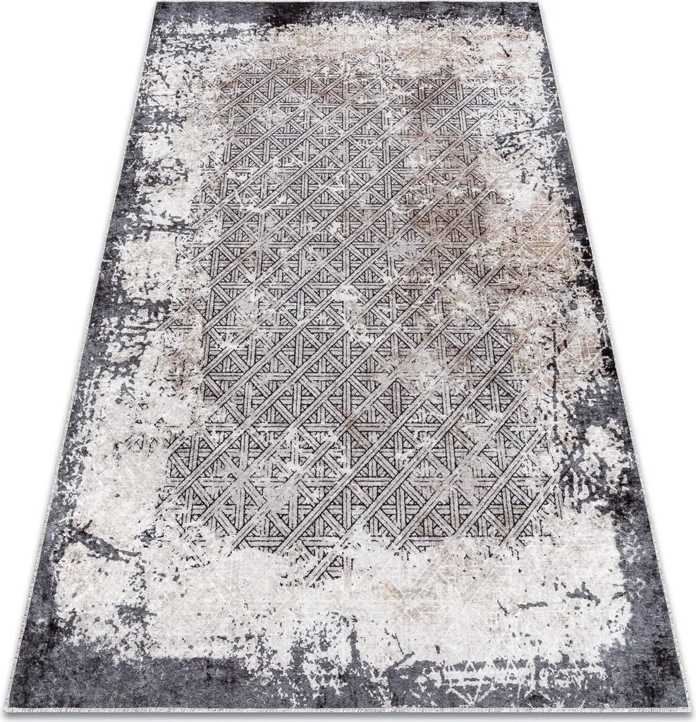 Tapis de Cuisine Vintage Gris 80x150 cm Antidérapant pour Intérieur