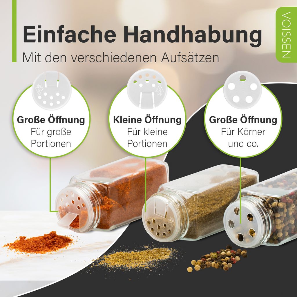 Voissen Gewürzbehälter aus Glas – 24er Set – 100ml – Produktbild 8