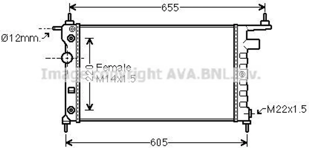 Radiateur PRASCO OLA2184 en aluminium renforcé OE 90410048 pour Opel