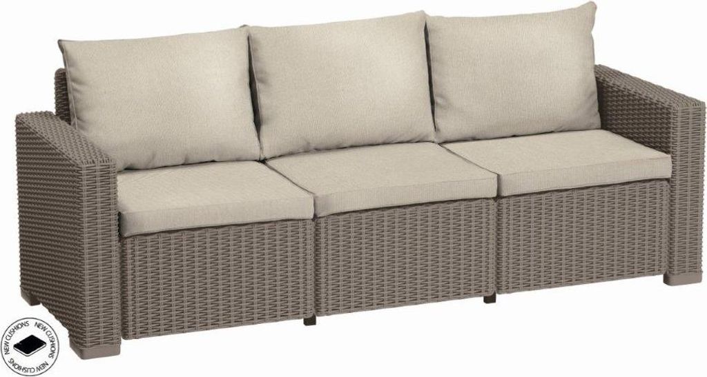 Gartenmöbel Keter California dreisitziges Sofa Cappuccino Produktbild 