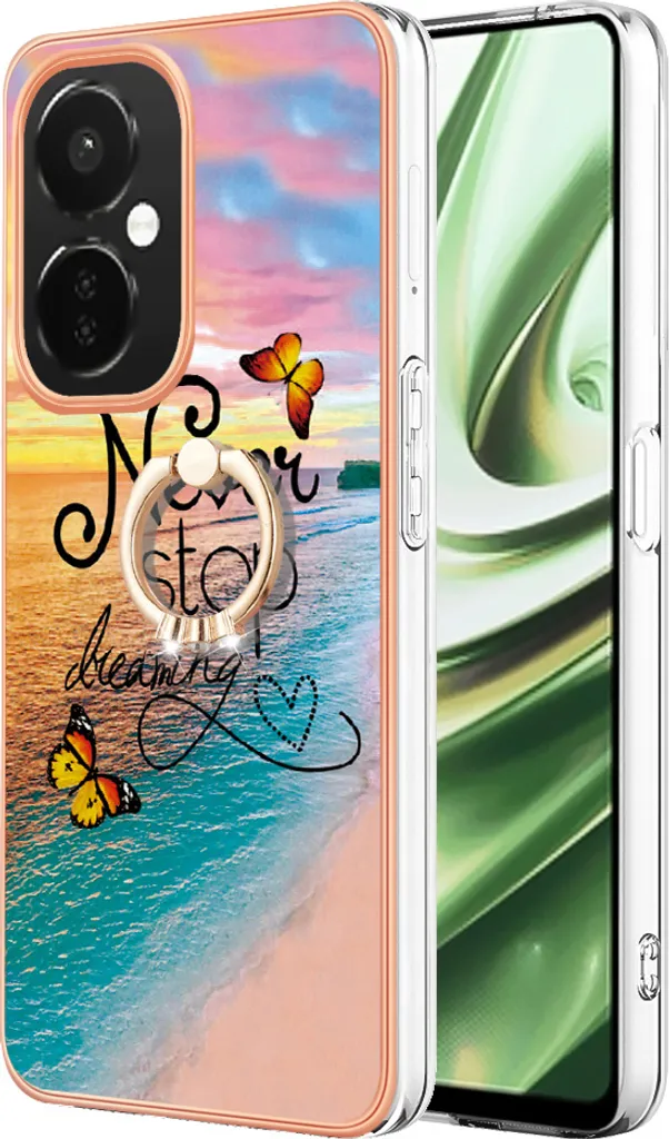Custodia OnePlus Nord CE 3 Lite / N30 con Anello Oro e Supporto TPU