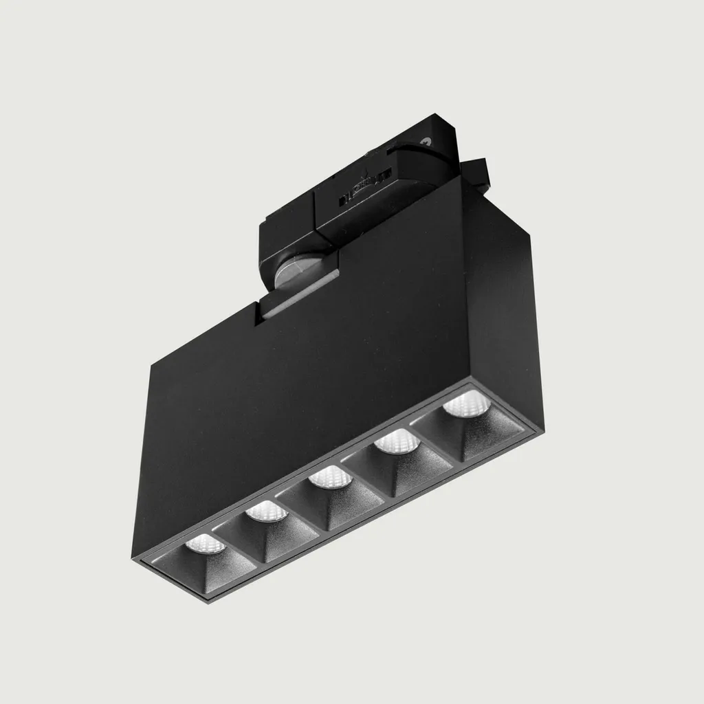 Spot sur rail LED noir 10W DALI 3000K pour éclairage intérieur chic