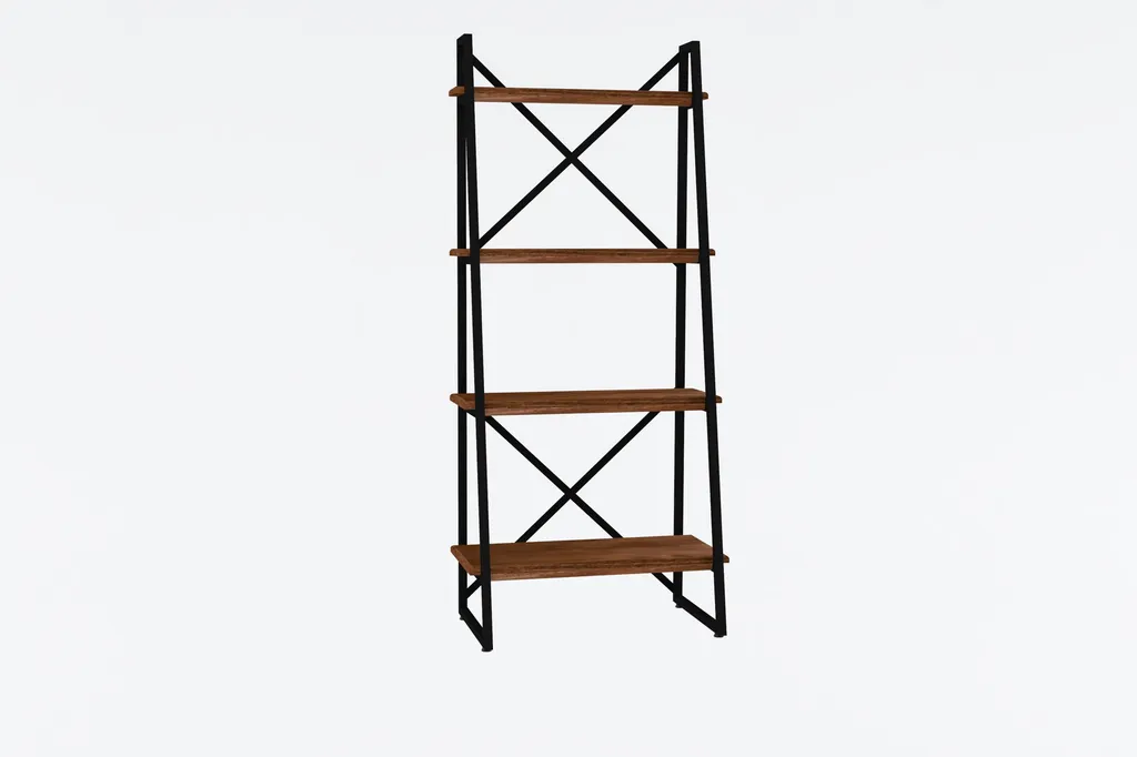 Bibliothèque 100% Bois de Pin Massif Alaro Noyer 150 cm Skye Decor - 3