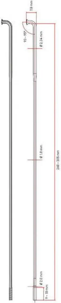 Rayon de vélo DT Swiss Alpine III 290 mm argent pour roues renforcées