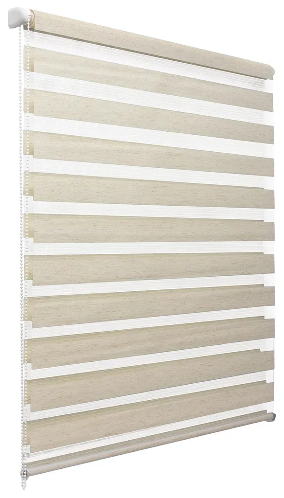 Store enrouleur jour nuit 60x150 cm coloris lin pour fenêtre sans percer