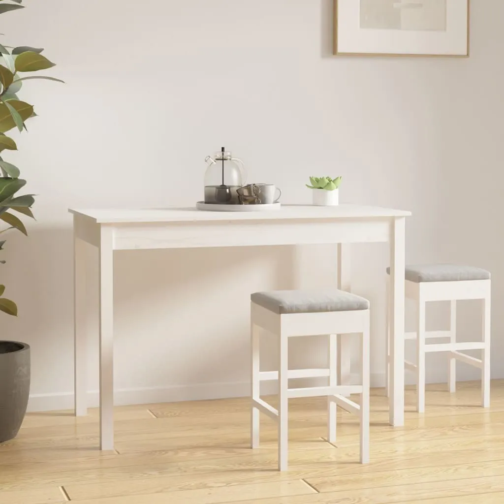 Tavolo Bianco Shabby Chic 110x55 cm Legno Pino Massiccio Maison Exclusive