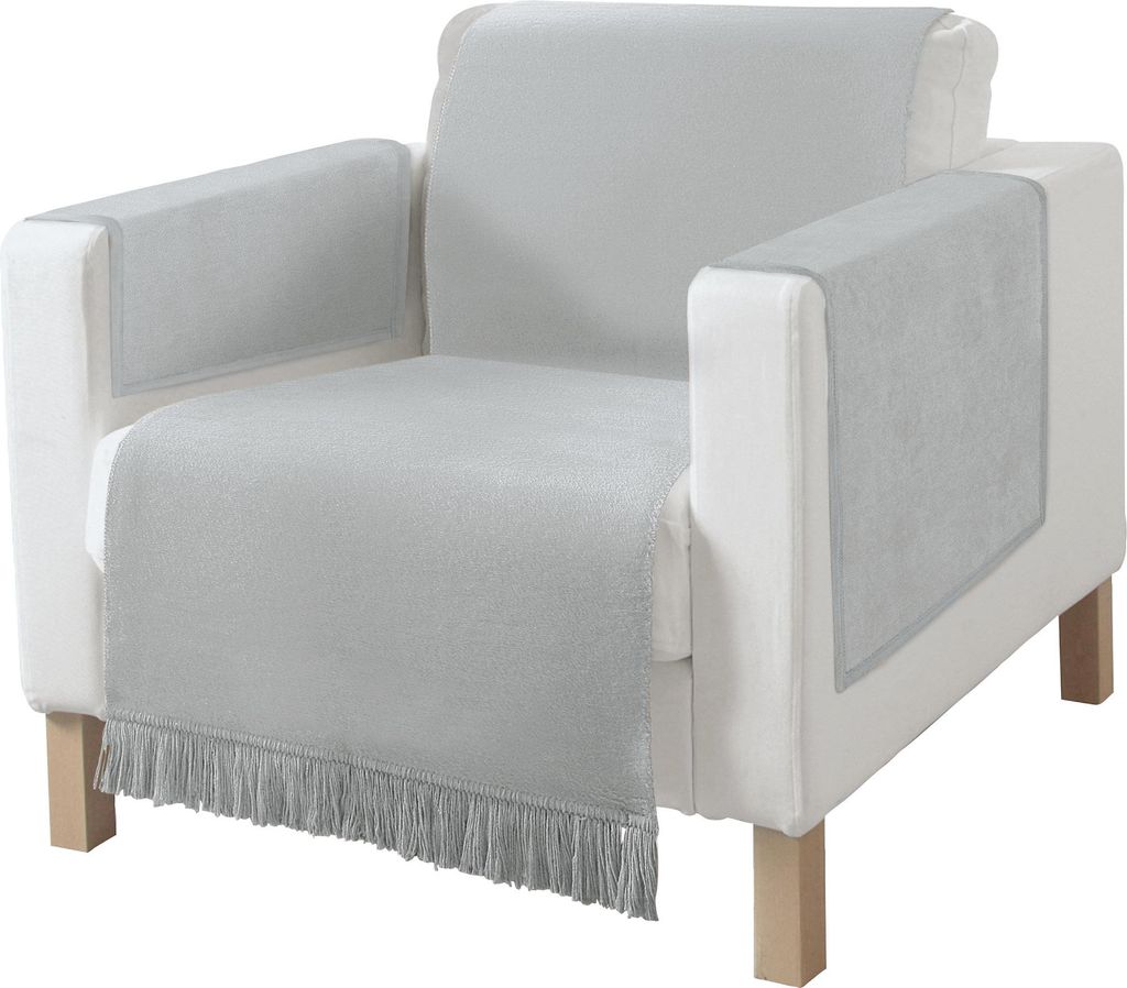 Erwin Müller Sessel- und Sofaschoner-Set Catania" 3-teilig silber 50x200 cm"