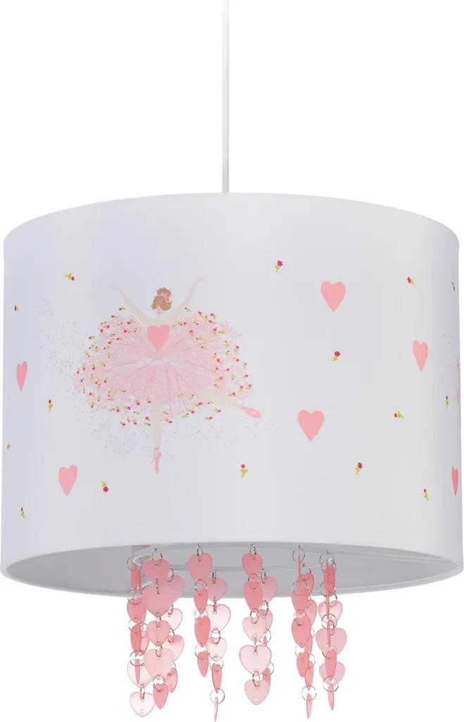 Lustre suspension fillette Ballerine - Luminaire de plafond rose design