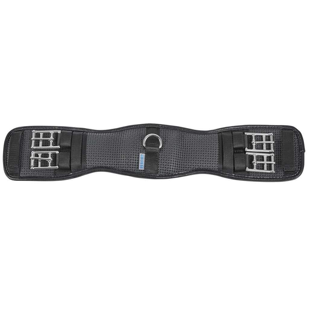 BUSSE Sattelgurt Vinyl Gel Dressur D elastisch Ledersattelgurt Kurzgurt Schwarz