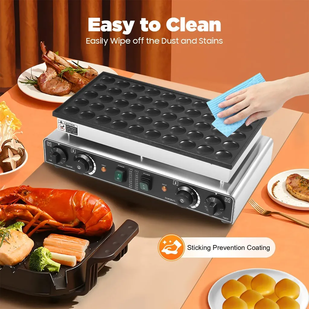 Mini crêpière électrique antiadhésive 50 trous pour cuisson sans coller