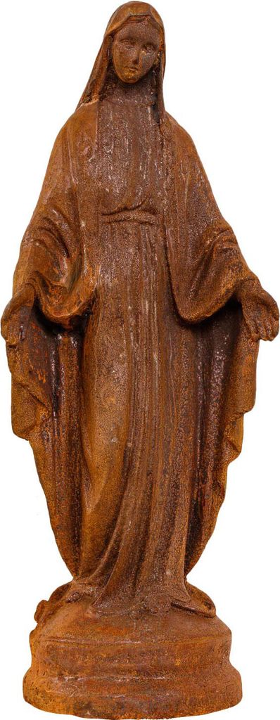 Gartenskulptur Madonna Maria Eisen Garten Rost Eisenfigur Skulptur Antik-Stil