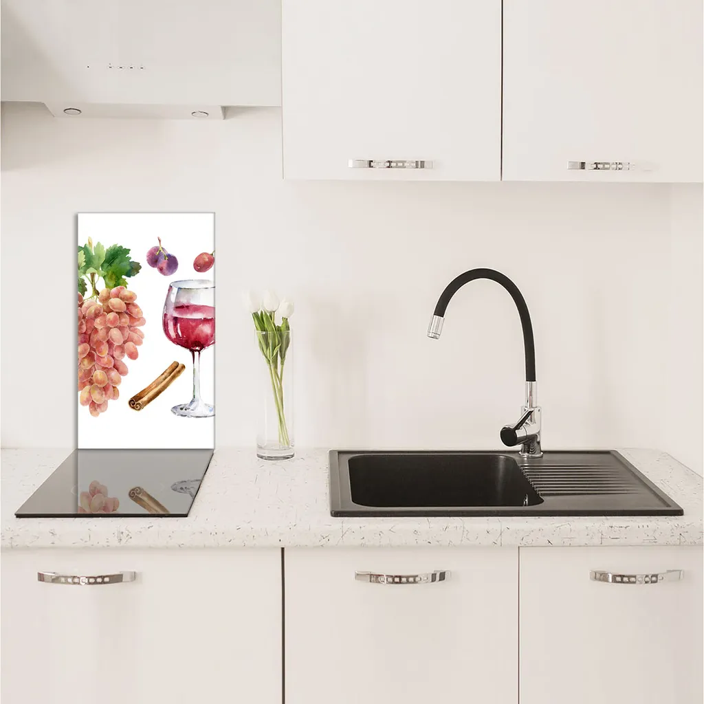 Coprifornelli 30x52 Vetro Temperato Tagliere Deco Vino e Frutta - 3