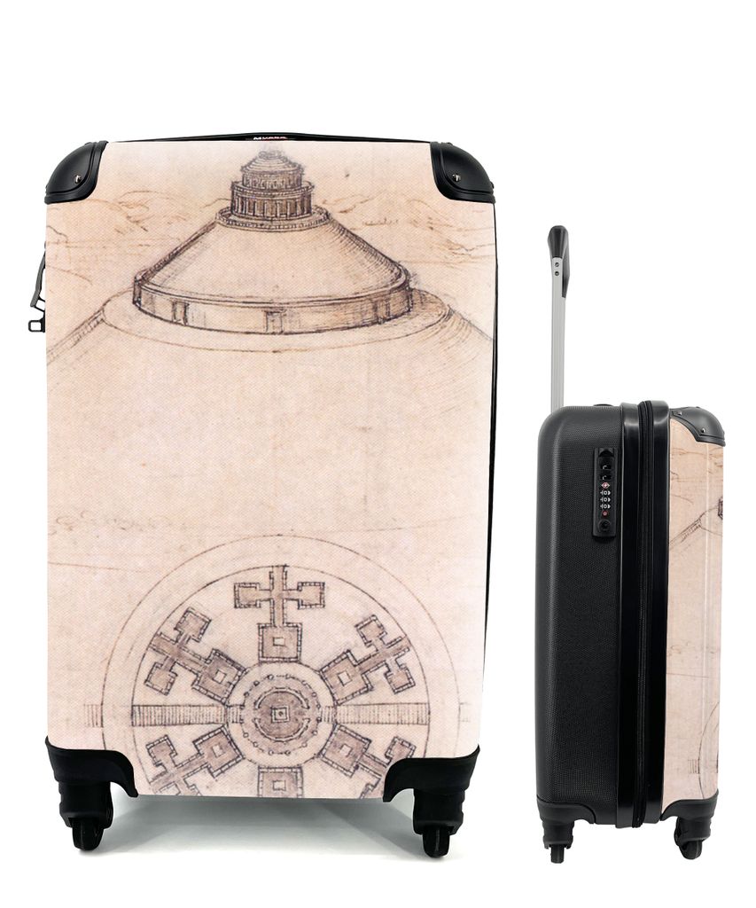 MuchoWow Koffer Handgepäck Trolley Rollkoffer Kleine Reisekoffer mit 4 Rollen - Etruskische Grabhügel in Montecalvario bei Castellina in Chiant...