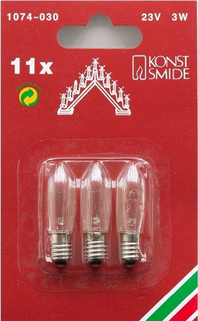 Konstsmide 1074-030 Ersatzbirne, 3er-Blister, klar, 23V, Produktbild 1