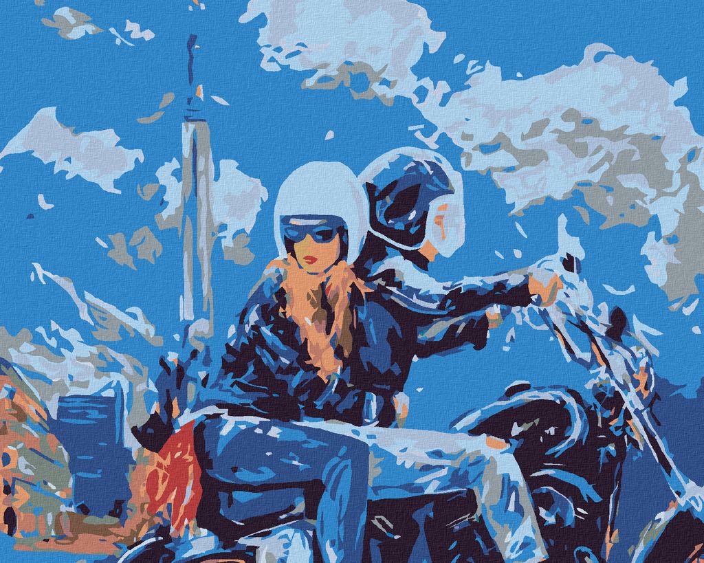 Zuty - Malen nach Zahlen - MOTORRADAUSFLUG, 40x50 cm, ohne Keilrahmen