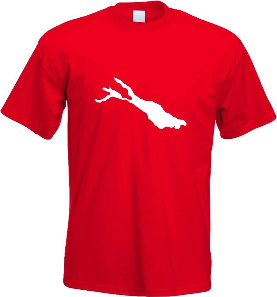Kiwistar - T-Shirt - rot - Bodensee - Deutschland - See Motiv Bedruckt Funshirt Design Print - mit Motiv Bedruckt - Funshirt Design - Sport - Freiz...